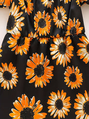 Toddler Girls Sunflower Princess Dress for Party Beach Vacation