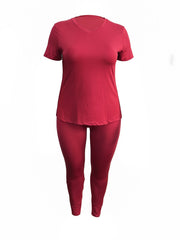 Short Sleeve T shirt & Pants Set Women's Casual Outfits