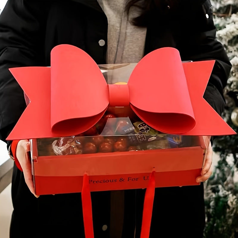 Transparent Handheld Flower Box Bow Bouquet Gift Packaging Box