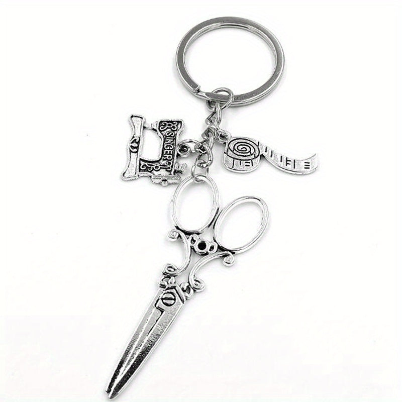 Sewing Machine Scissors Keychain Pendant Bag Backpack Ornament