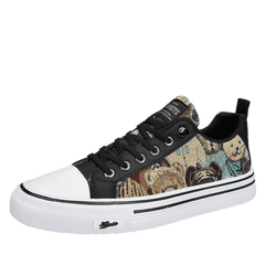Men's Graphic Canvas Sneakers Casual Walking Shoes
