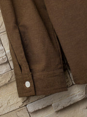 Men's Solid Button Down Shirt Long Sleeve Lapel Top