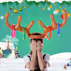Inflatable Deer Antlers Set with Pump - Party Decoration Toy Props