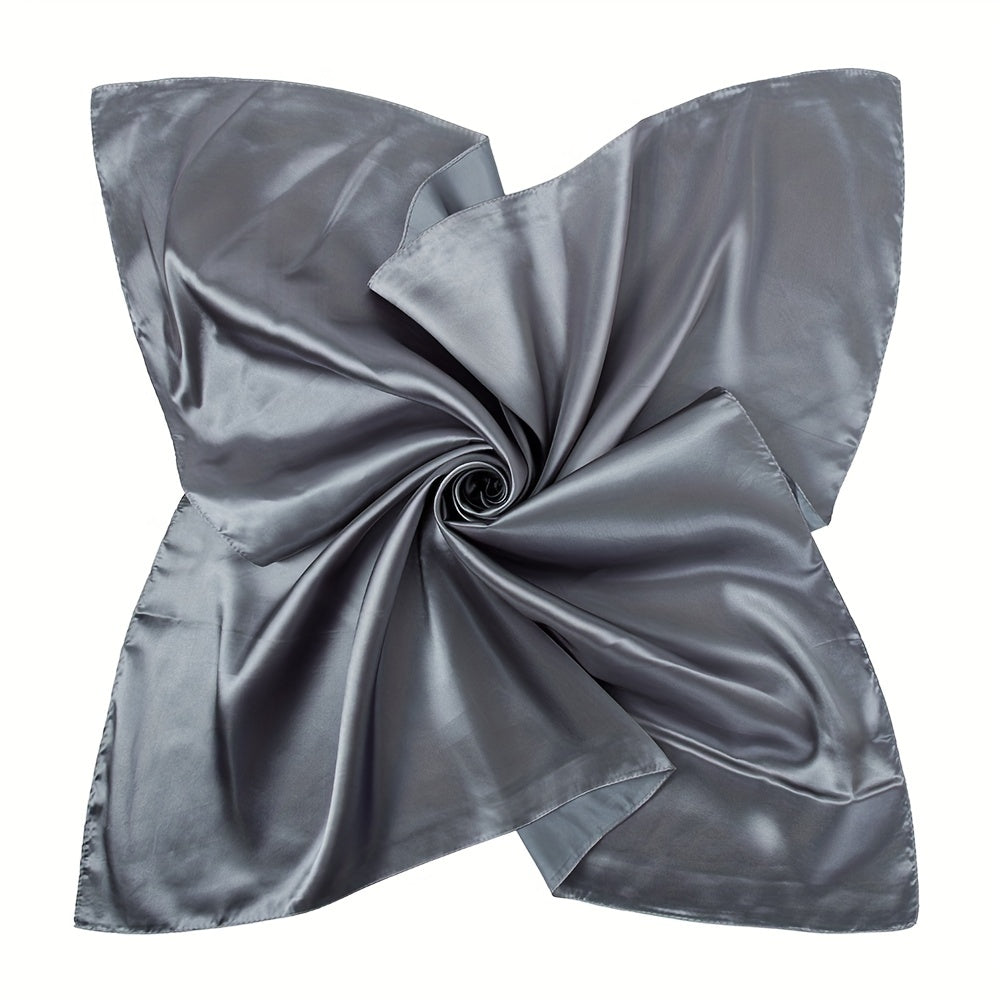 Solid Satin Bandana Shawl Silk Square Scarf Windproof Head Wrap