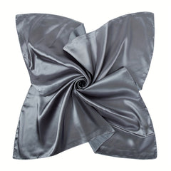 Solid Satin Bandana Shawl Silk Square Scarf Windproof Head Wrap