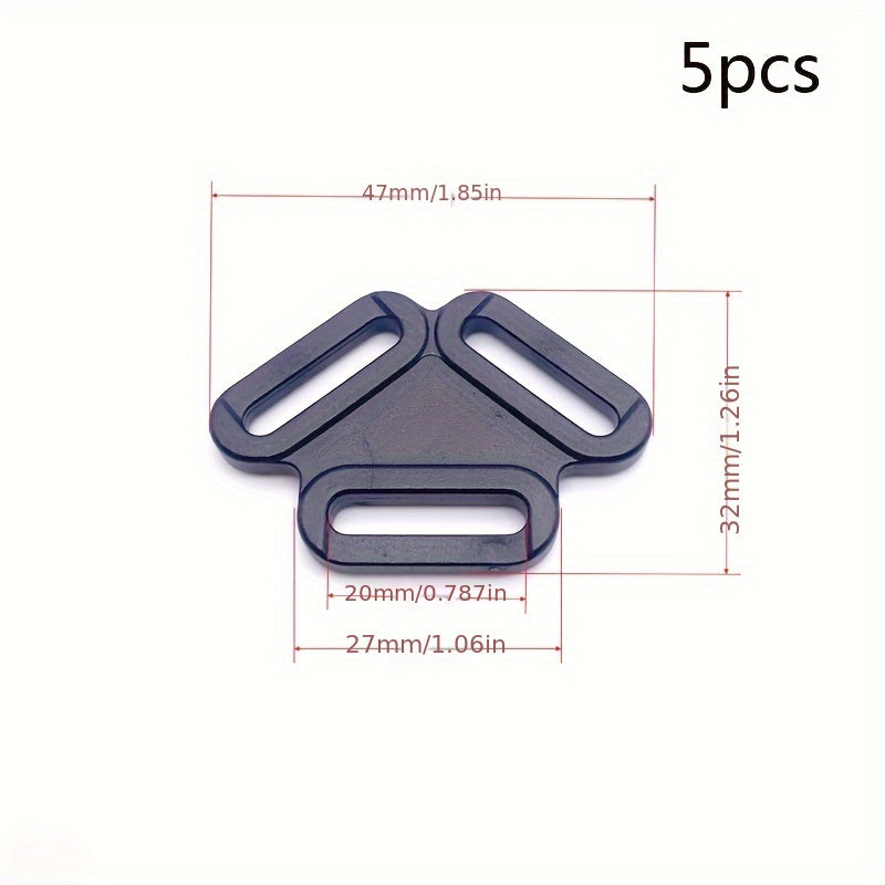 5pc Plastic Triangle Buckle Chest Strap Adjustment Buckle