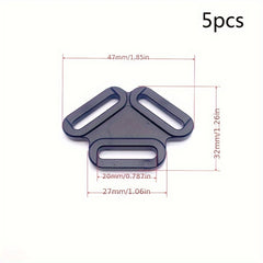 5pc Plastic Triangle Buckle Chest Strap Adjustment Buckle