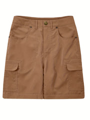 Versatile Solid Cargo Shorts for Women with Pockets