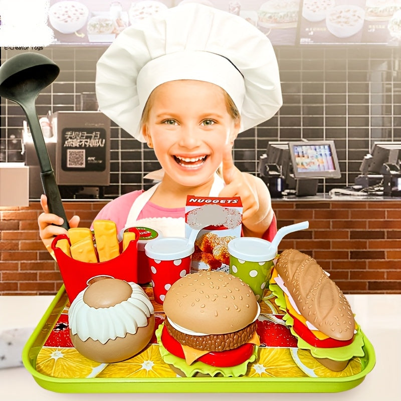 Detachable 3D Food Model Toy Western Cuisine Playset for Pretend Play