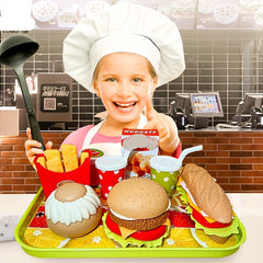 Detachable 3D Food Model Toy Western Cuisine Playset for Pretend Play
