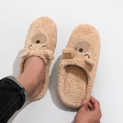 Men's Cartoon Animal Slippers for Indoor Bedroom - Autumn & Winter