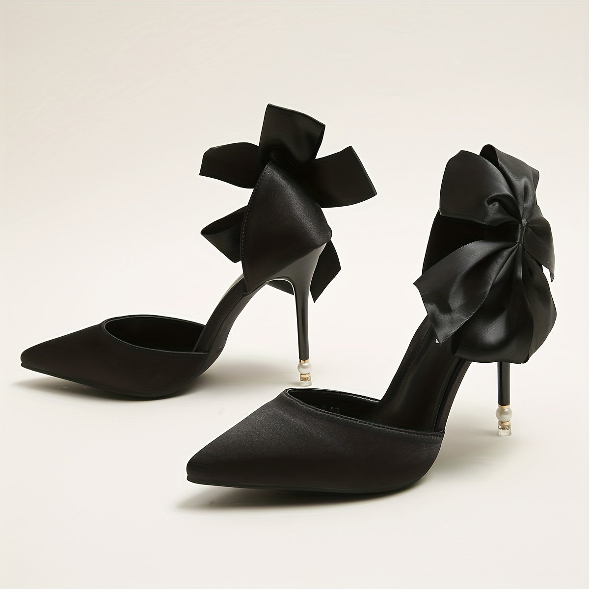Women's Bowknot Stiletto Heel Point Toe Shoes