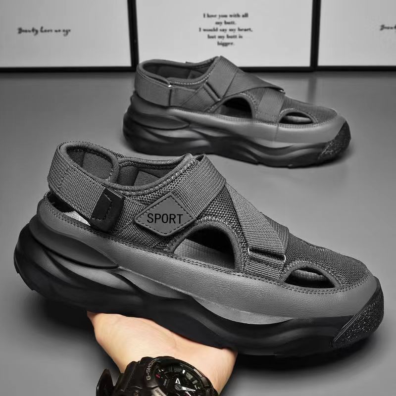 Men's Platform Sandals Non Slip Closed Toe Shoes
