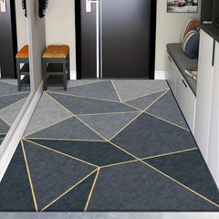 Geometric Pattern Indoor Mat Crystal Velvet Area Rug Non-slip Washable Large Rug