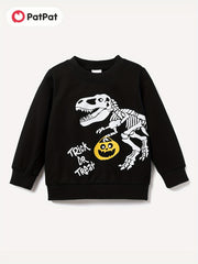 Halloween Dino Print Boys Sweatshirt for Spring Fall