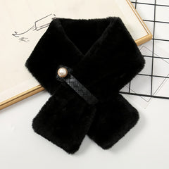 Warm Rabbit Fur Neck Scarf Thicken Plush Collar Neck Wrap Scarves