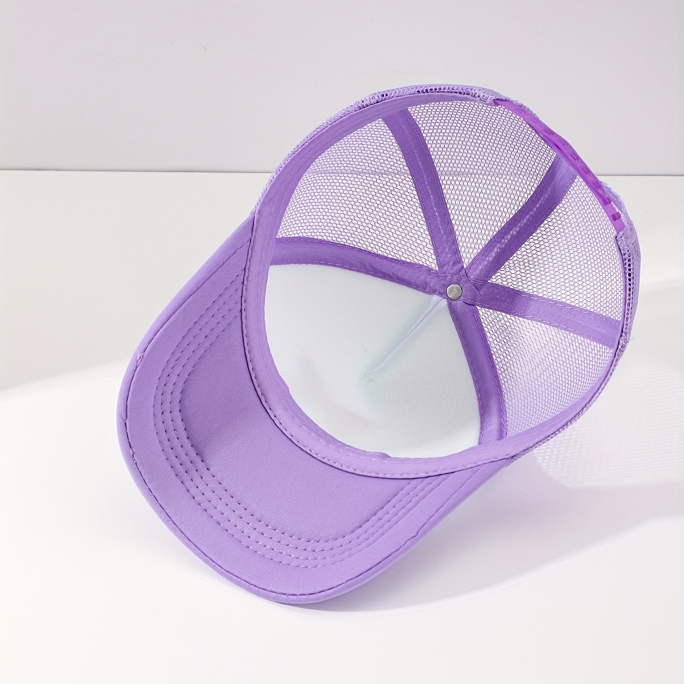 Butterfly Embroidery Half Mesh Baseball Cap