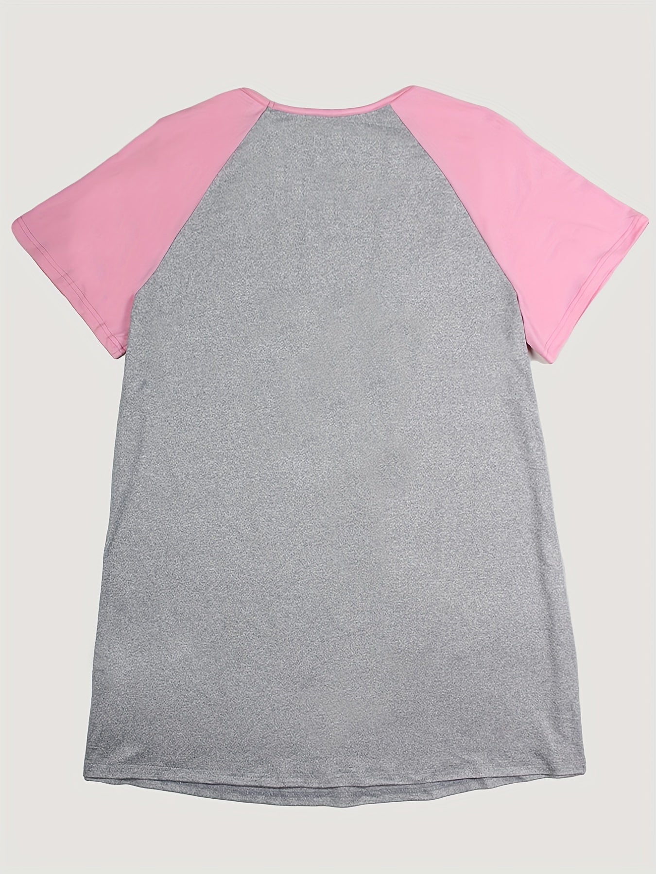 Basic Nightdress Women's Plus Slogan Print Raglan Sleeve Tee