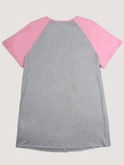 Basic Nightdress Women's Plus Slogan Print Raglan Sleeve Tee