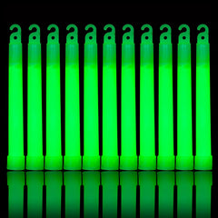 12 Hour Ultra Bright 6 Green Glow Sticks Camping Parties & More