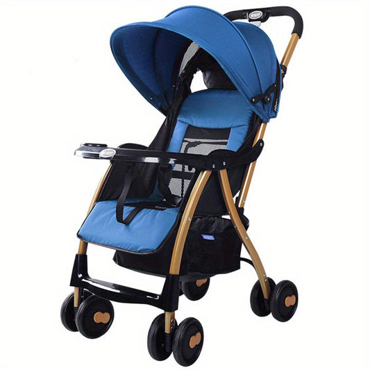 Panoramic Sunroof Awning Baby Stroller with One-handed Folding