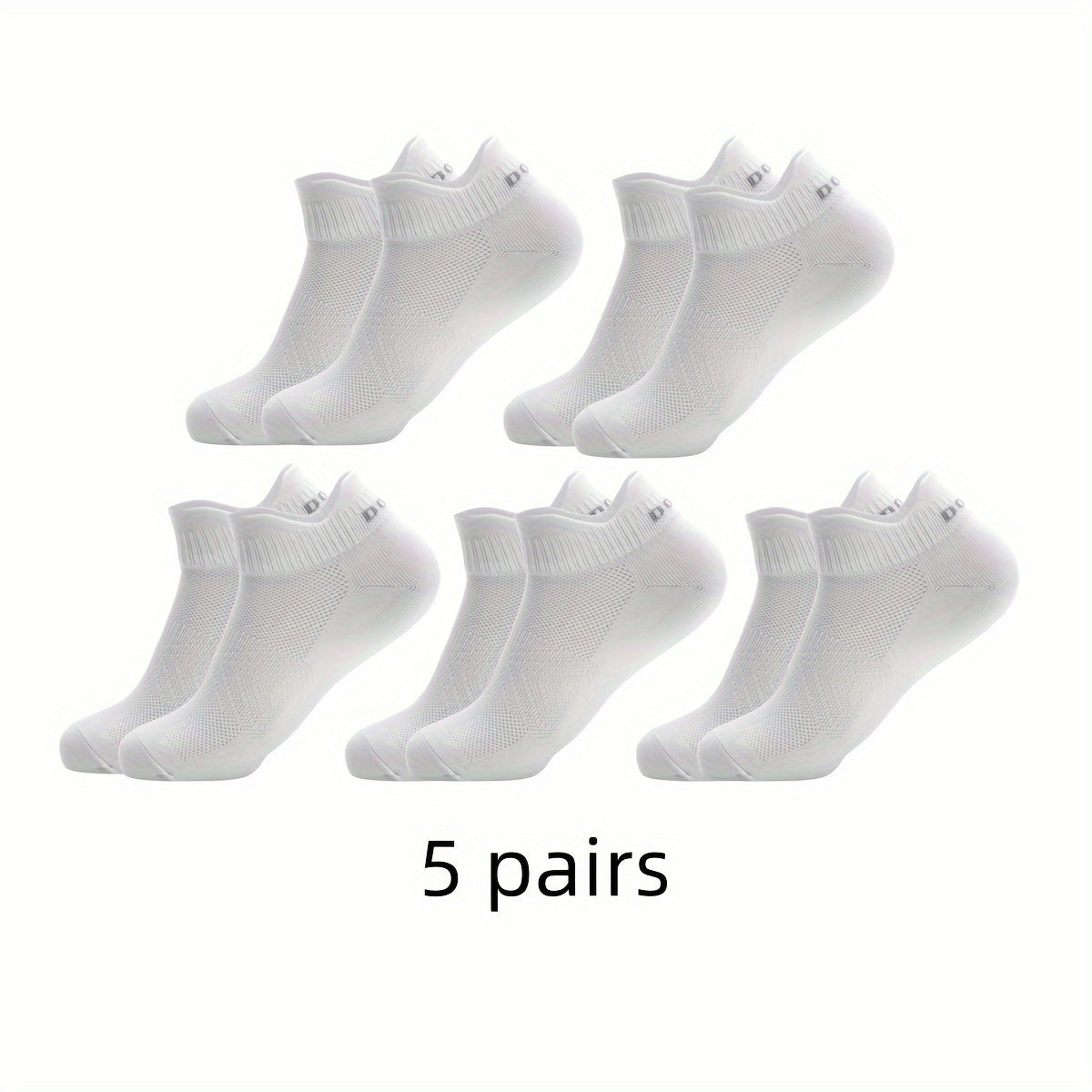 Men's Mid Crew Sport Socks 5 Pairs Nylon Sweat Absorbing Breathable Socks