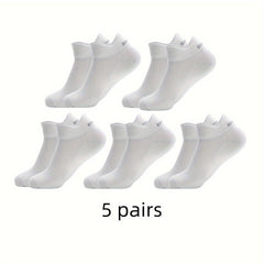 Men's Mid Crew Sport Socks 5 Pairs Nylon Sweat Absorbing Breathable Socks