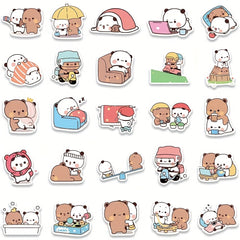 50pcs Cartoon Bears Graffiti Stickers No Repeat Waterproof Sticker