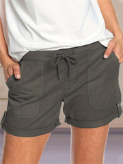 Solid Drawstring Shorts for Summer Casual Wear