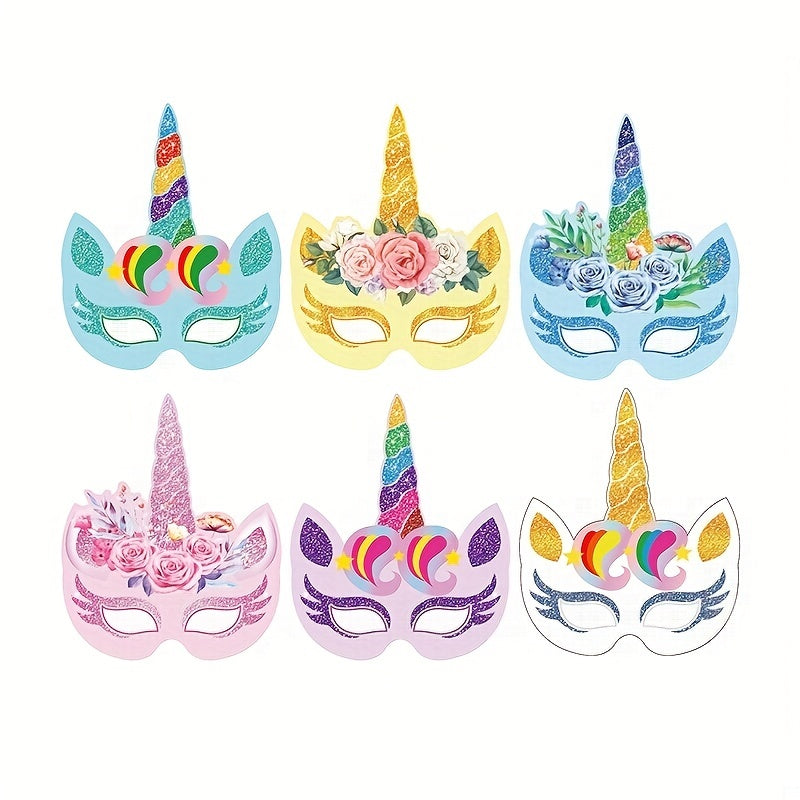 12pcs Unicorn Party Masks for Kids and Adults