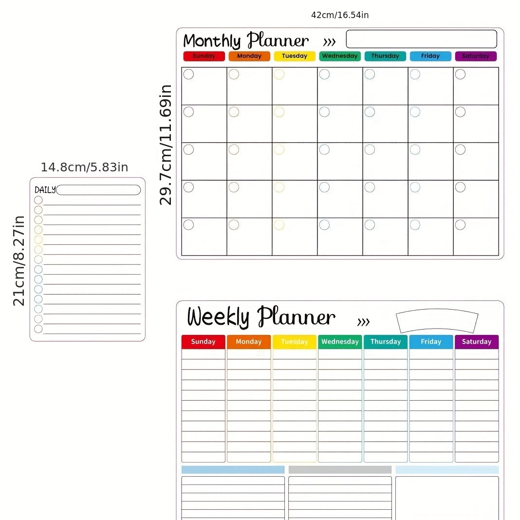 5pcs 10pcs Magnetic Monthly Plan Weekly Plan Note Card Set Refrigerator Sticker