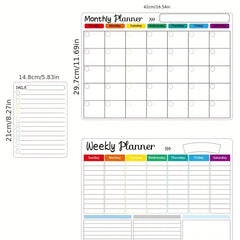 5pcs 10pcs Magnetic Monthly Plan Weekly Plan Note Card Set Refrigerator Sticker