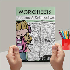 Fun Math Workbook Addition & Subtraction Friends of Ten Food Pictures
