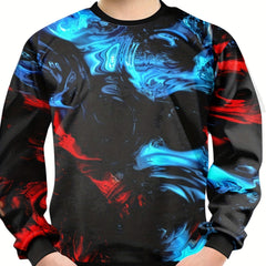 Toddler's 3D Print Block Sweatshirt Casual Pullover Street Wear