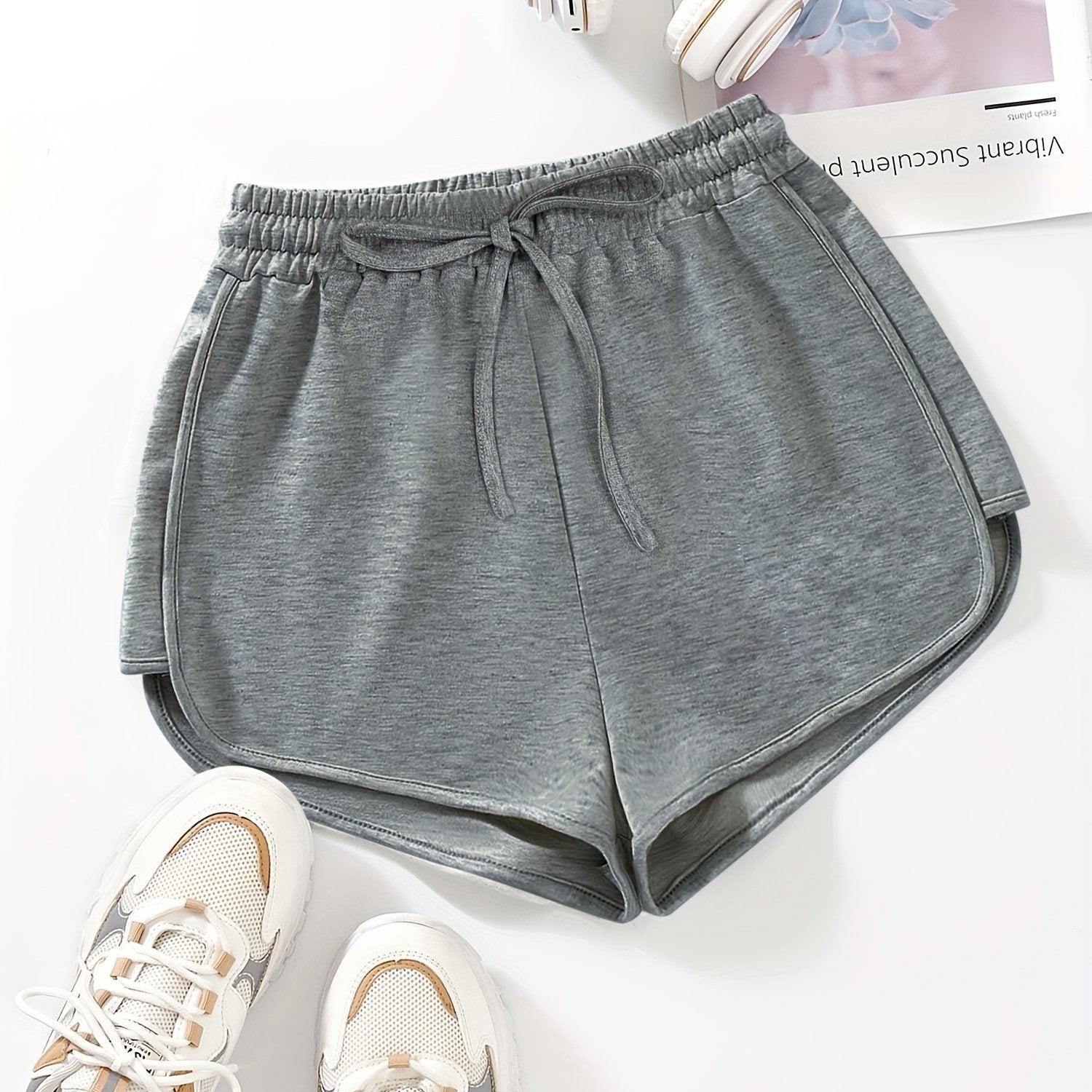 Elastic Waist Dolphin Shorts for Women
