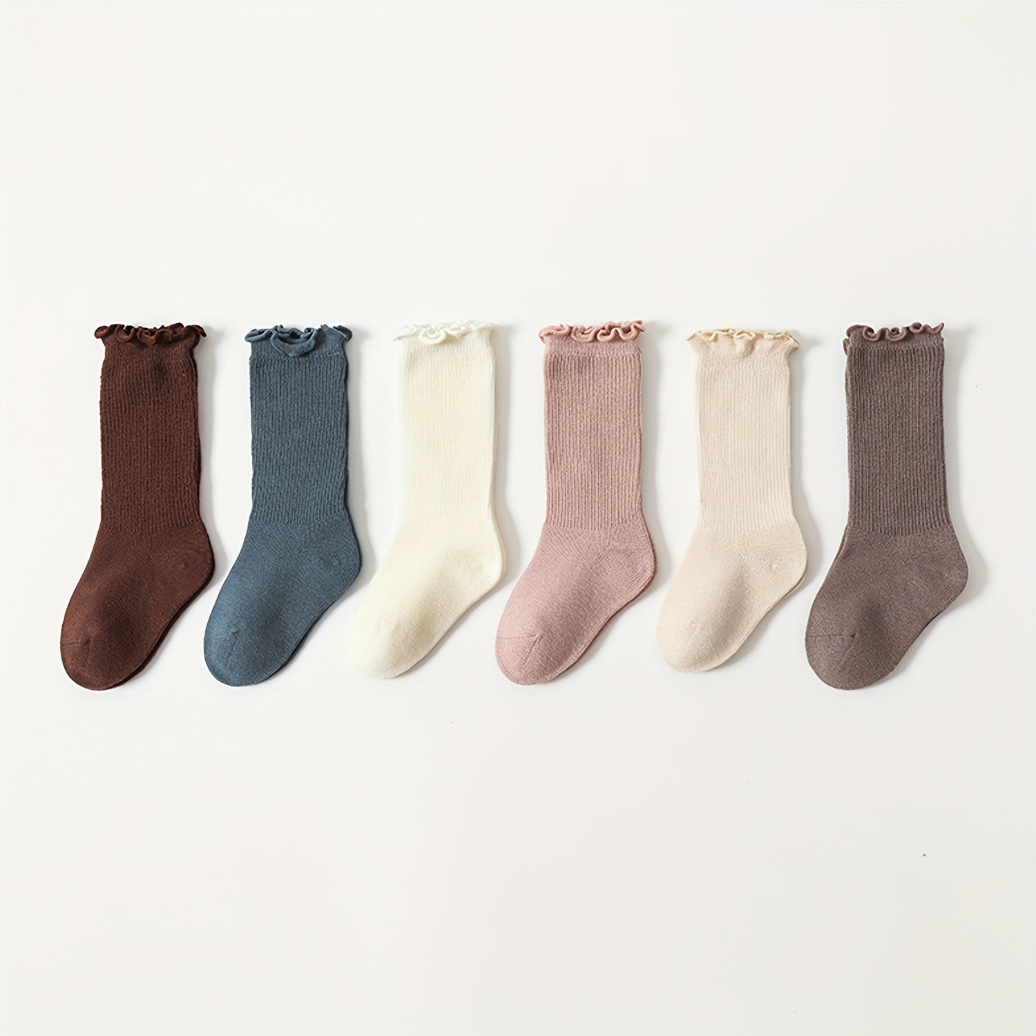 6 Pairs of Knee High Socks for Baby Boys & Girls 0-5T
