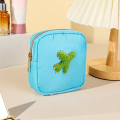 Chenille Patched Sanitary Napkin Storage Bag Zipper Pouch