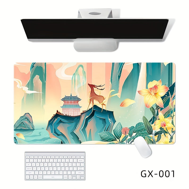 Large Chinese Style Rubber Mouse Pad Non-slip Table Mat