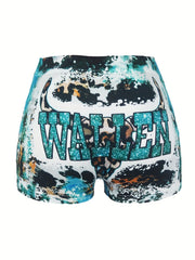 WALLEN Graphic Print Skinny Shorts for Women