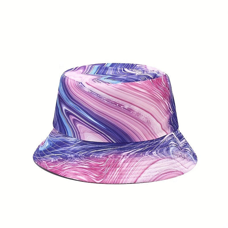 Kids Graffiti Sunshade Bucket Hat, Double Sided Sun Hat for Outdoor Travel