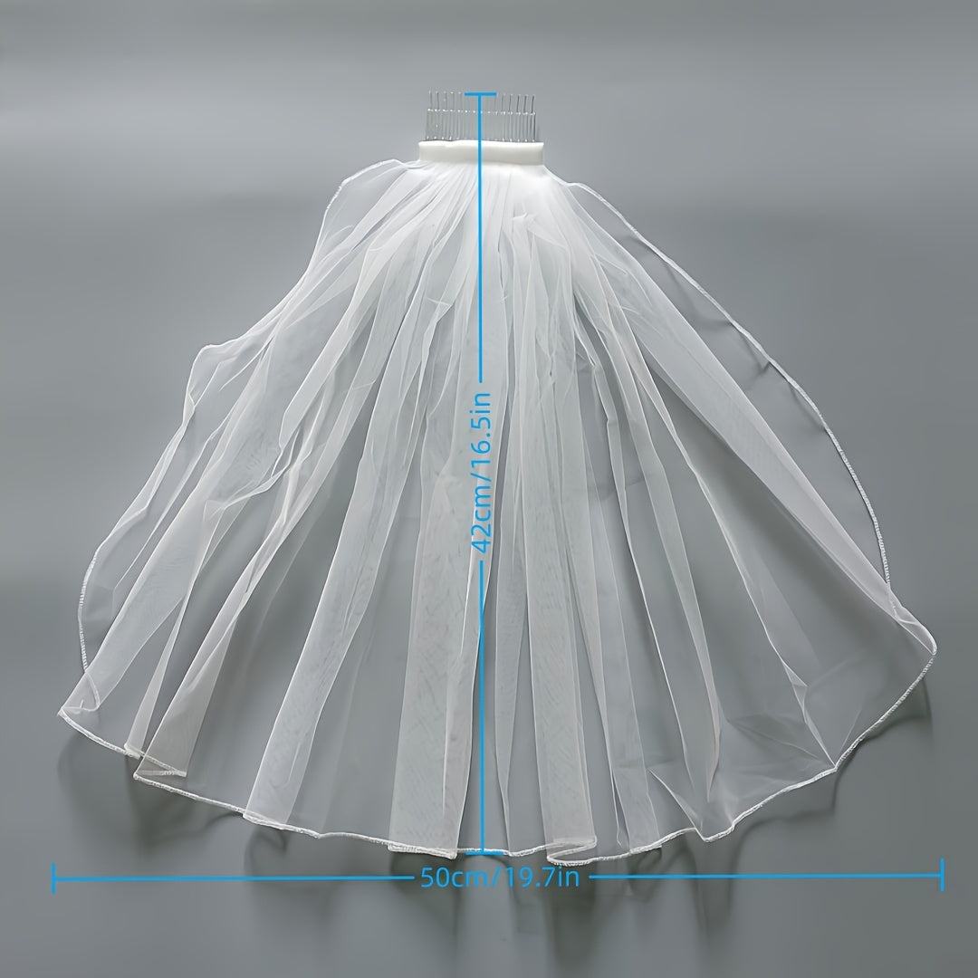 Short Bridal Veil For Wedding Gown Hair Accessories