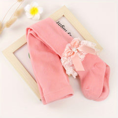 Baby Kids Lace Bow Princess Pantyhose Tights Girls Dress Stocking