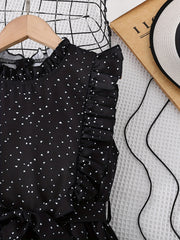 Girls' Polka Dot Print A Line Swing Tunic Dress with Belt