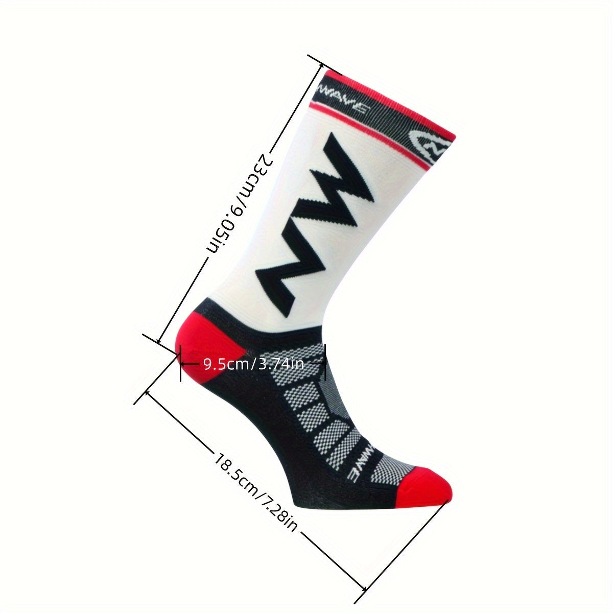 Men's Non Slip Sport Socks Mid Crew Shock Absorption Breathable Athletic Socks