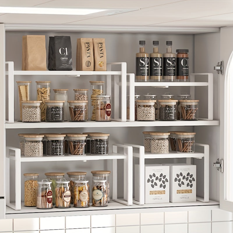 Expandable Cabinet Shelf Organizer Kitchen Counter Shelf Rack
