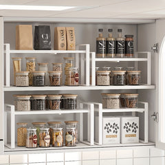 Expandable Cabinet Shelf Organizer Kitchen Counter Shelf Rack