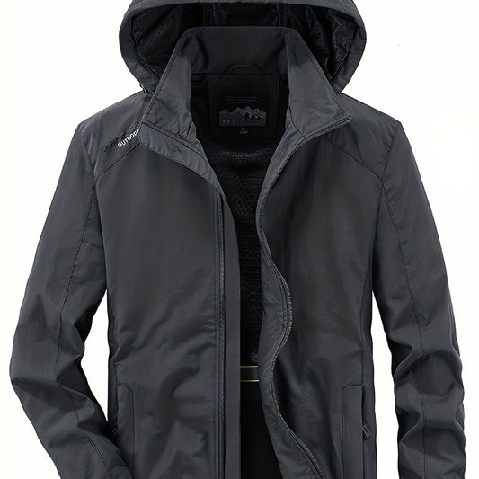Men's Lightweight Hooded Windbreaker Jacket Zipper Coat