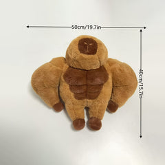 19.7in Muscle Capybara Pillow for Halloween Thanksgiving Christmas