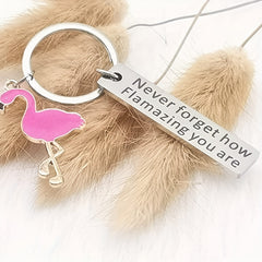 Flamingo Shape Stainless Steel Keychain Pendant