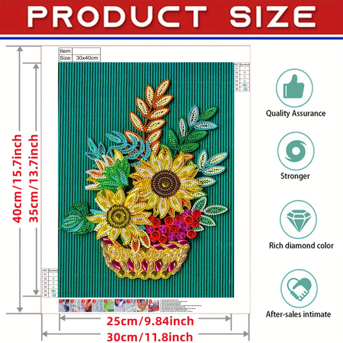 Flower Basket Diamond Painting Kit - Special Shape Crystal Partial